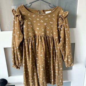 Jamie Kay Floral Ruffle Sleeve Dress - Tan